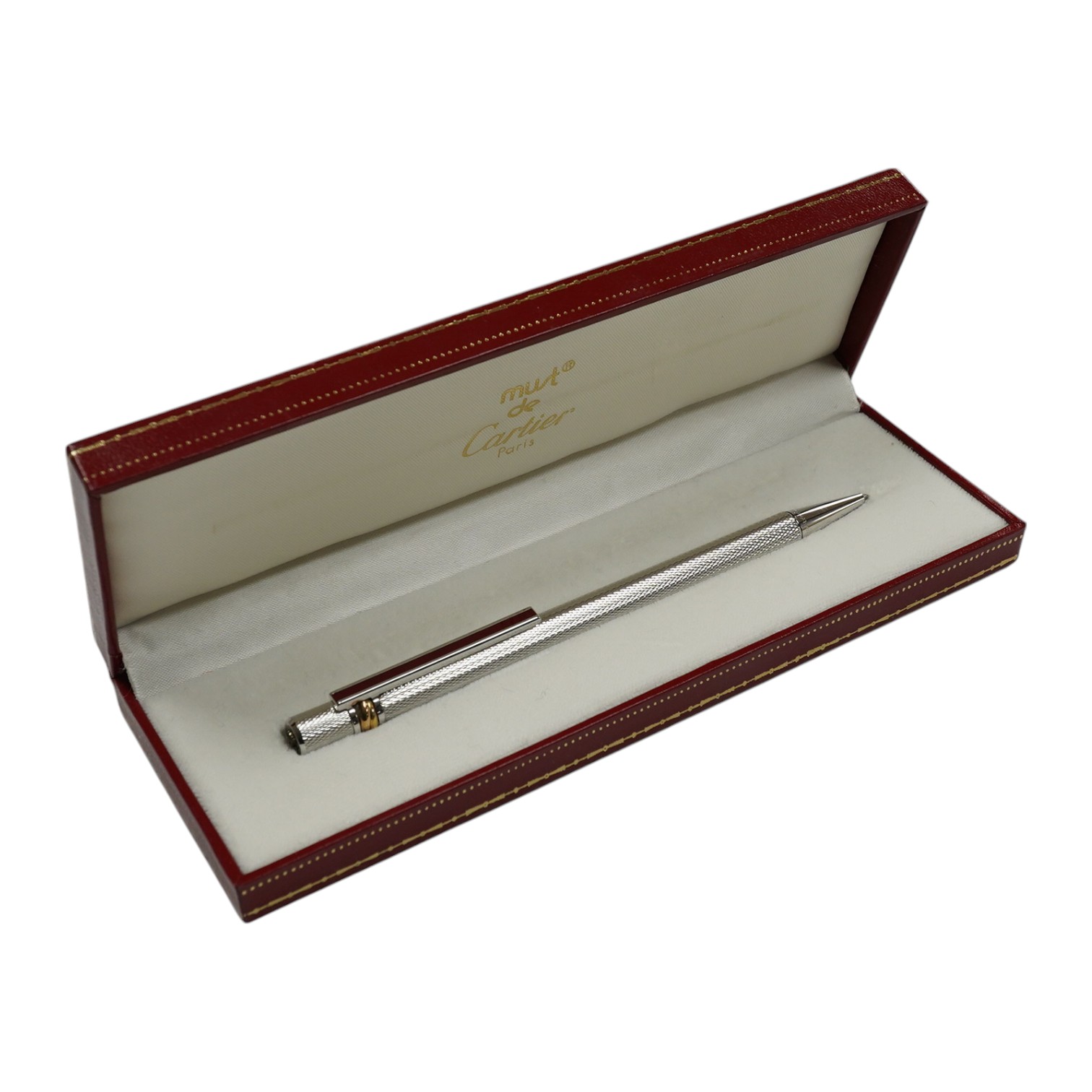 A Cartier pen, 14cm long, boxed. Condition - good